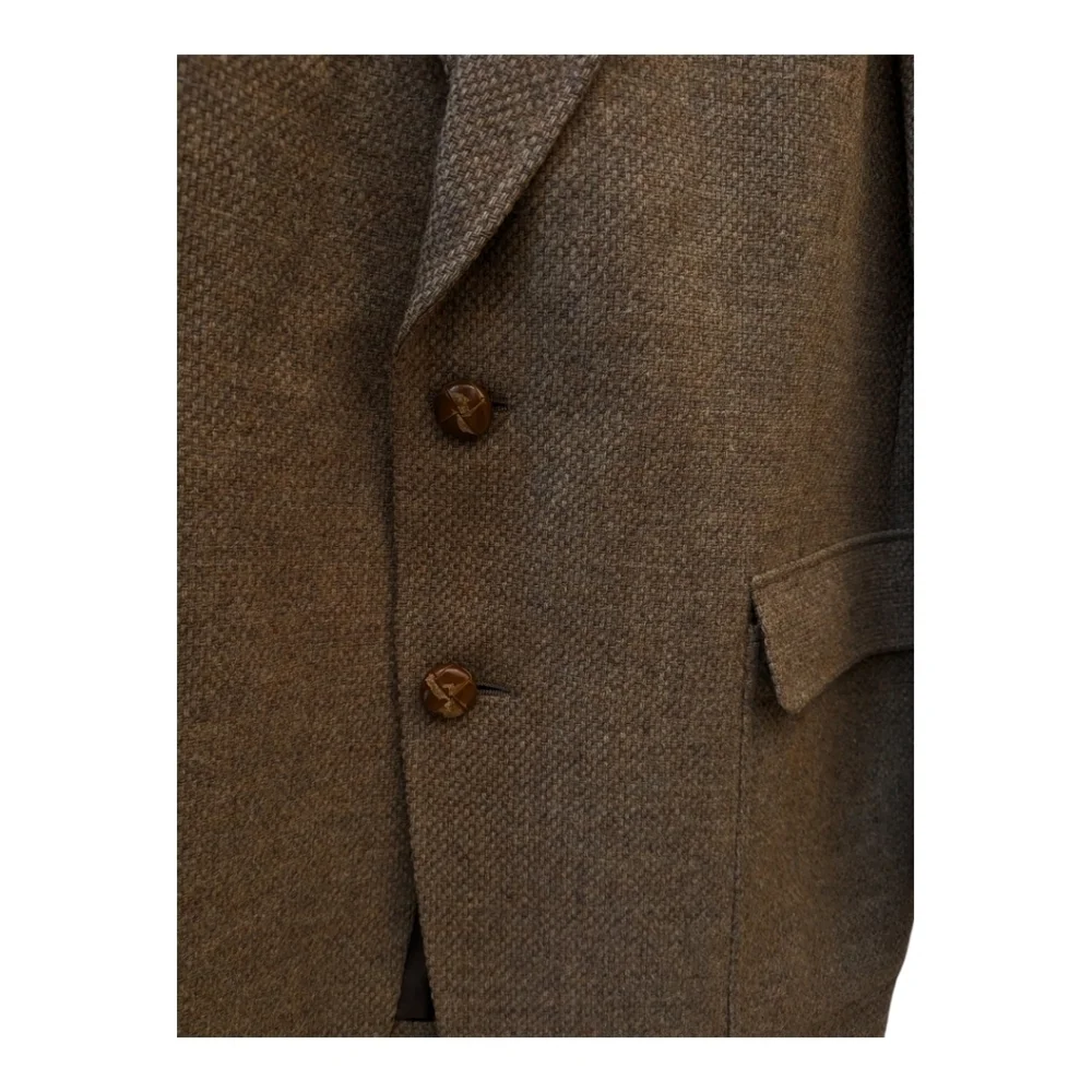 Austin Reed of Regent Street blazer brown virgin wool elbow pads tweed